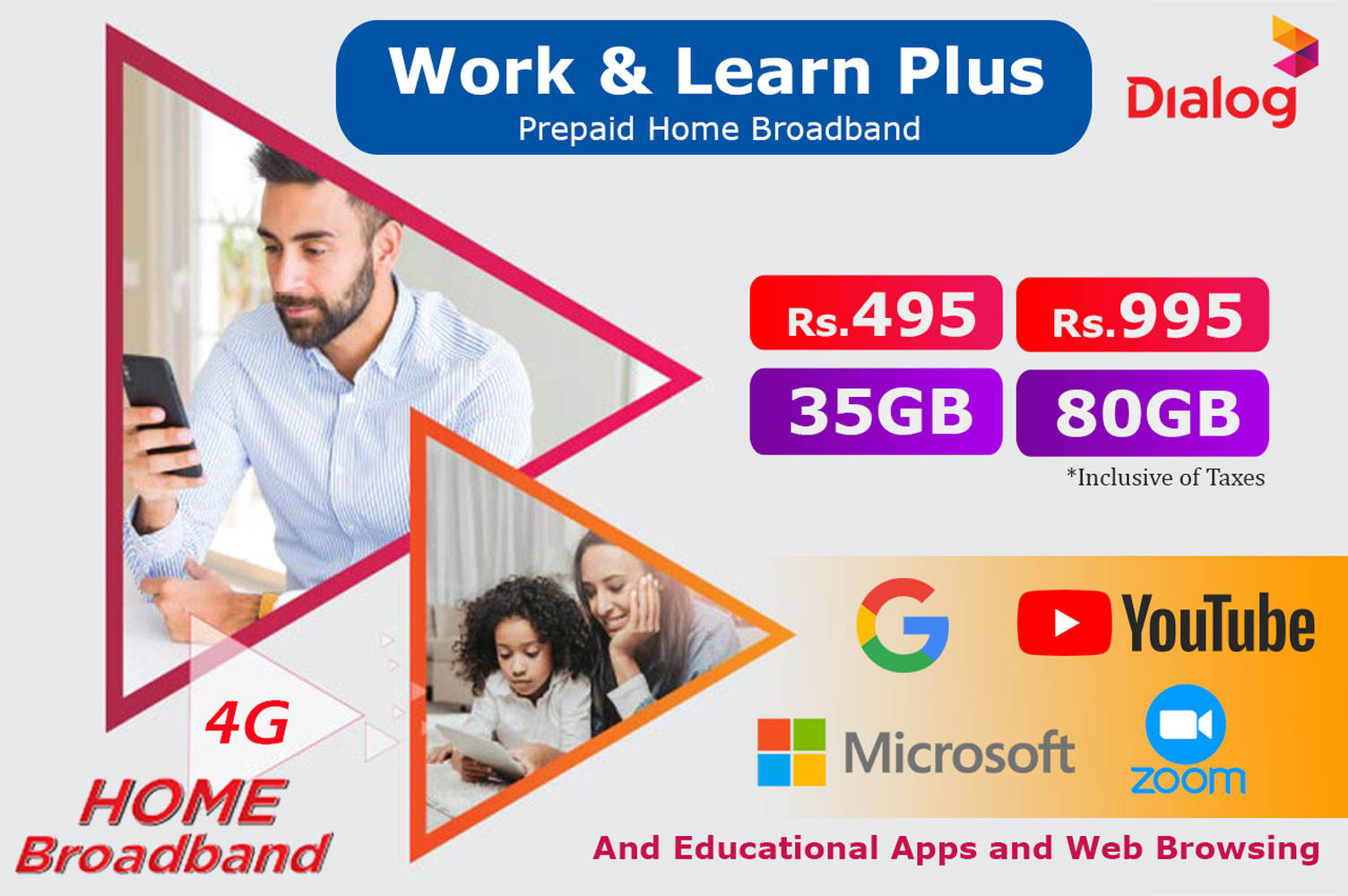 Dialog Home Broadband Work Learn Plus Packages 